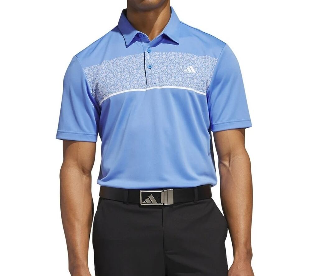 Adidas Golf Polo Shirt Men's Sz Small Performance Fit Light Blue Tennis Top